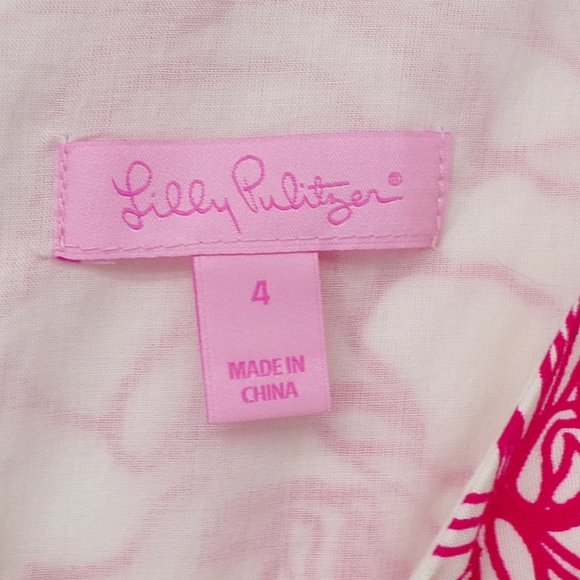 Lilly Pulitzer Silk Blend Livie Color By Numbers Rose Print Dress, Sz 4 - Picture 8 of 9